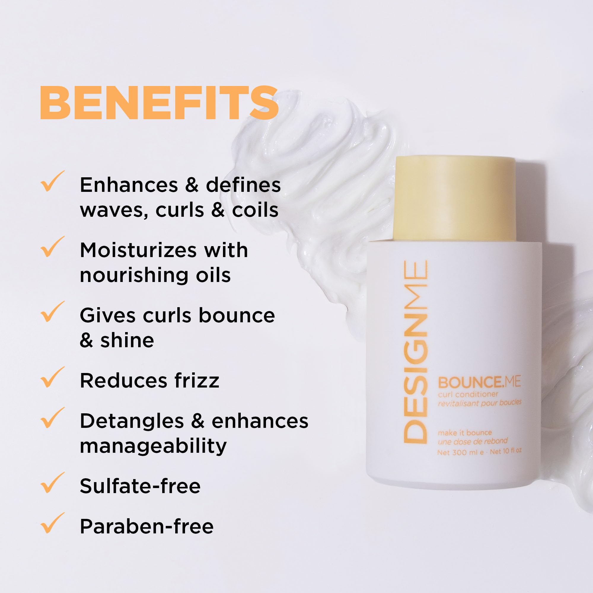 Design.Me BOUNCE.ME Curl Conditioner | Curl-Defining, Added Bounce, Nourishing, Anti-Frizz Formula| Boost Shine & Moisturising Conditioner for All Curly Hair Types