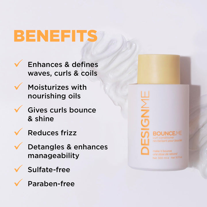 Design.Me BOUNCE.ME Curl Conditioner | Curl-Defining, Added Bounce, Nourishing, Anti-Frizz Formula| Boost Shine & Moisturising Conditioner for All Curly Hair Types