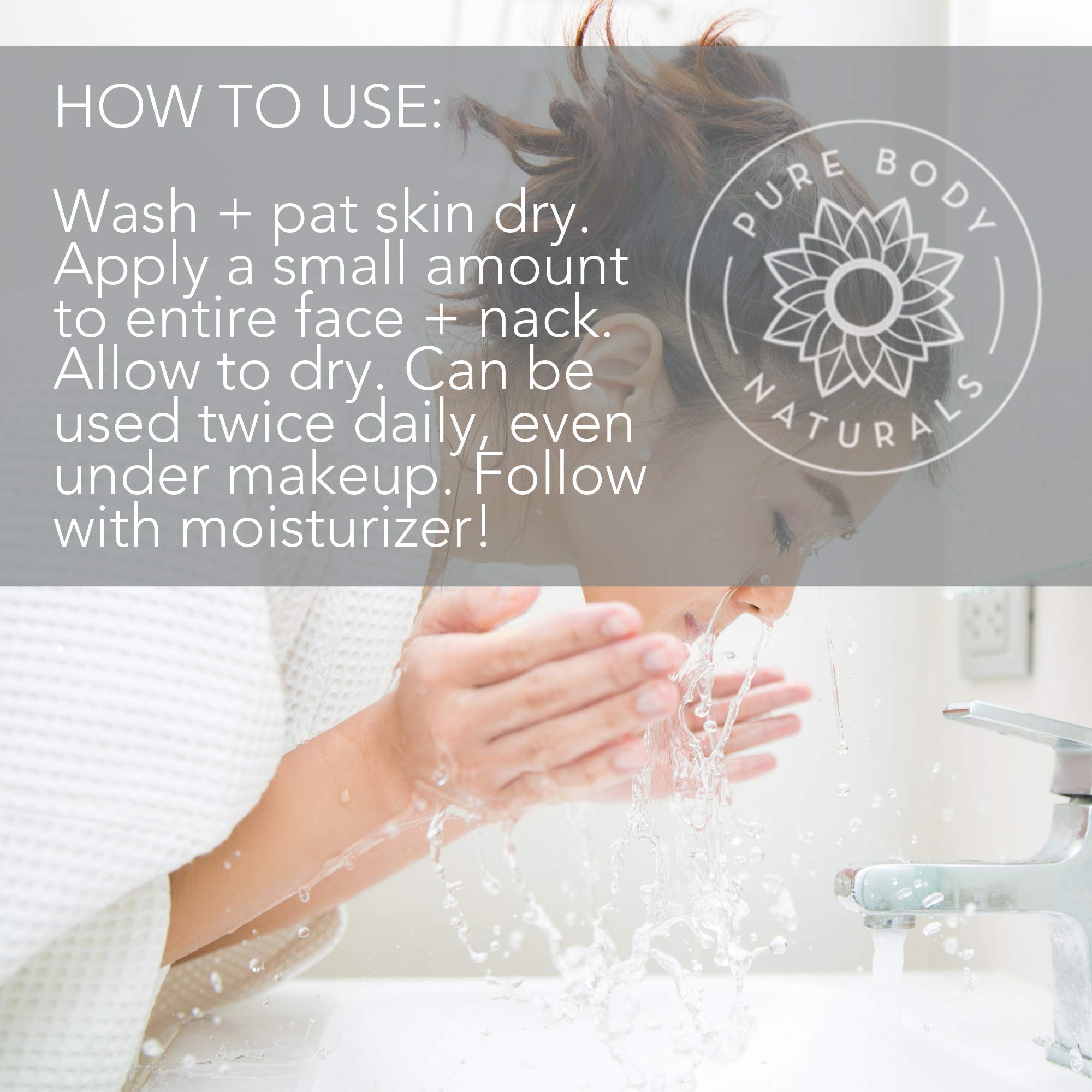 Pure Body Naturals Vitamin B3 Niacinamide Serum, 1 Fluid Ounce - Super Moisturizer Cream for A Younger Looking Face and Body - Pore Reducing Facial Lotion - Pure and Natural Ingredients