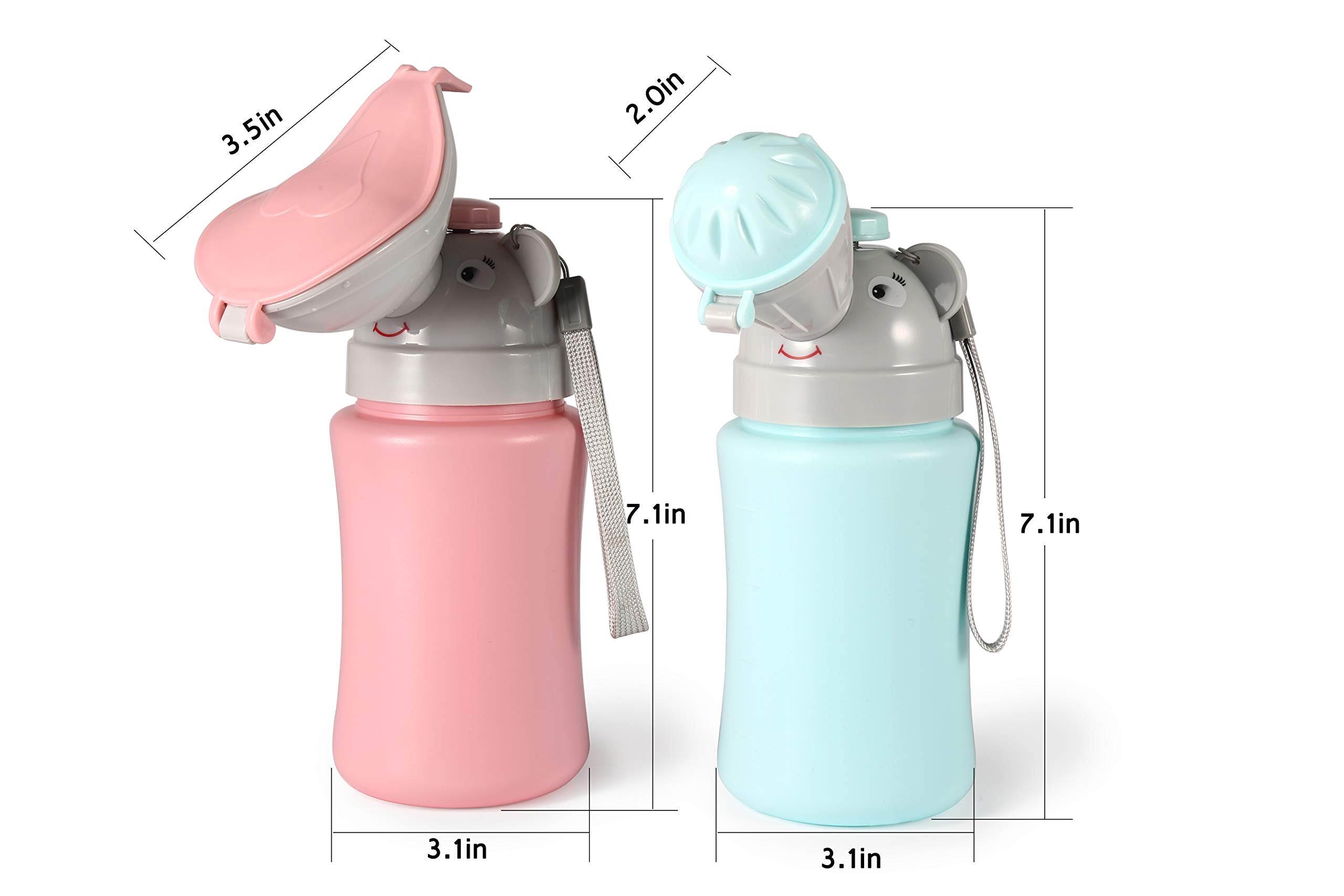 ONEDONE Travel Urinal Portable Potty Pee Cup for Kids Girls Urinal Emergency Toilet for Camping Car Travel and Kid Potty Pee Training Pee Bottle for Toddlers Kids Children Baby Girls(Pink)