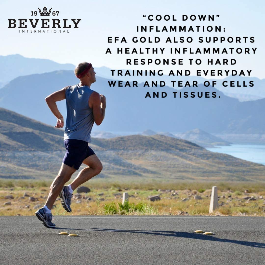 Beverly International EFA Gold, 90 Softgel Capsules. Cool Down Inflammation, Beautify and Protect. High Potency Omega-3s EPA and DHA + Omega 6&9 Fatty Acids. Combination Fish, Flaxseed and Borage oil.