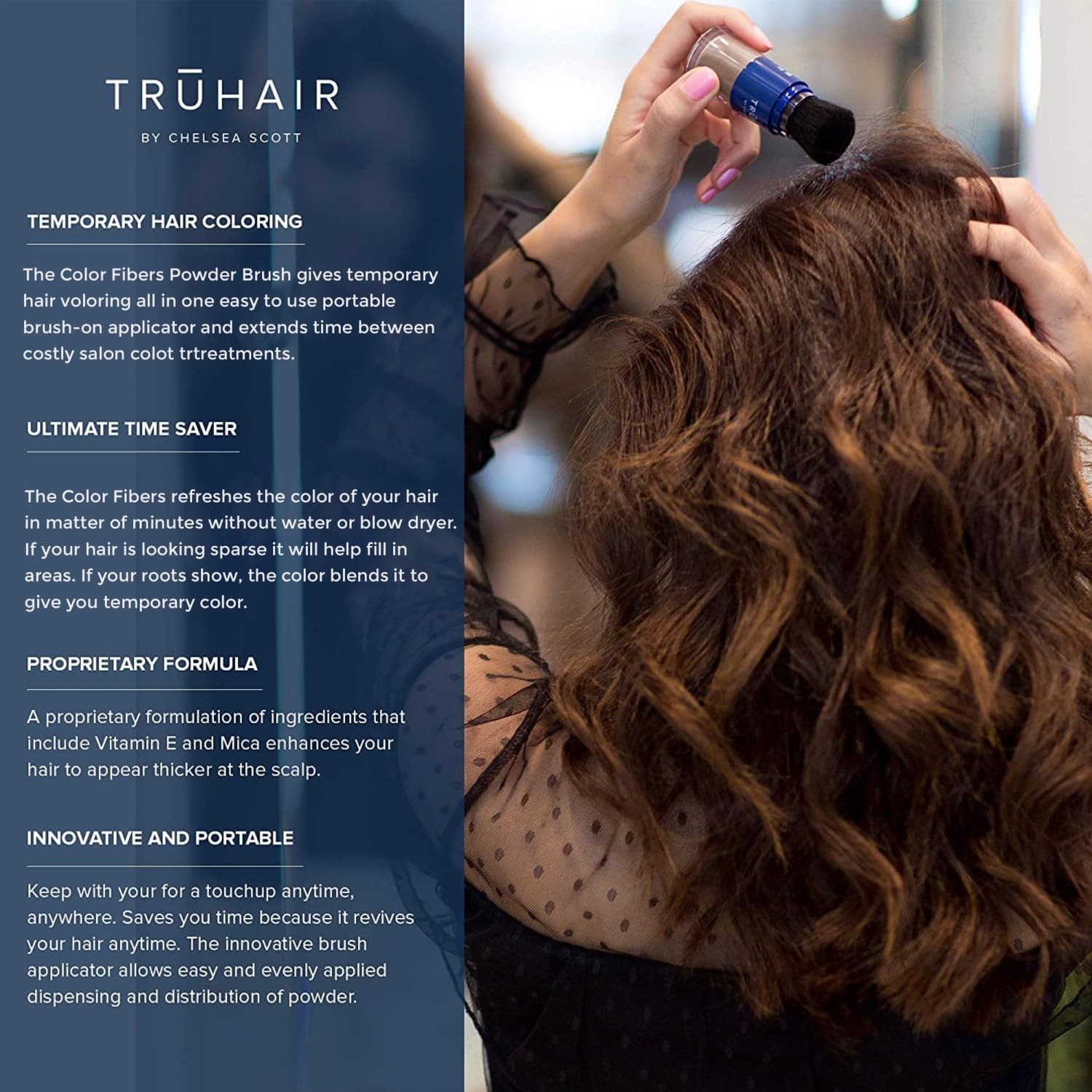 TRUHAIR Color Fibers Root Coverage & Density Booster | Quick-Apply Touch Up Hair Color | Natural Matching, Gray Hair Cover Up - 11 Colors Available (Blonde)