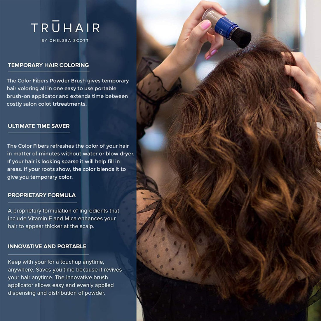 TRUHAIR Color Fibers Root Coverage & Density Booster | Quick-Apply Touch Up Hair Color | Natural Matching, Gray Hair Cover Up - 11 Colors Available (Blonde)