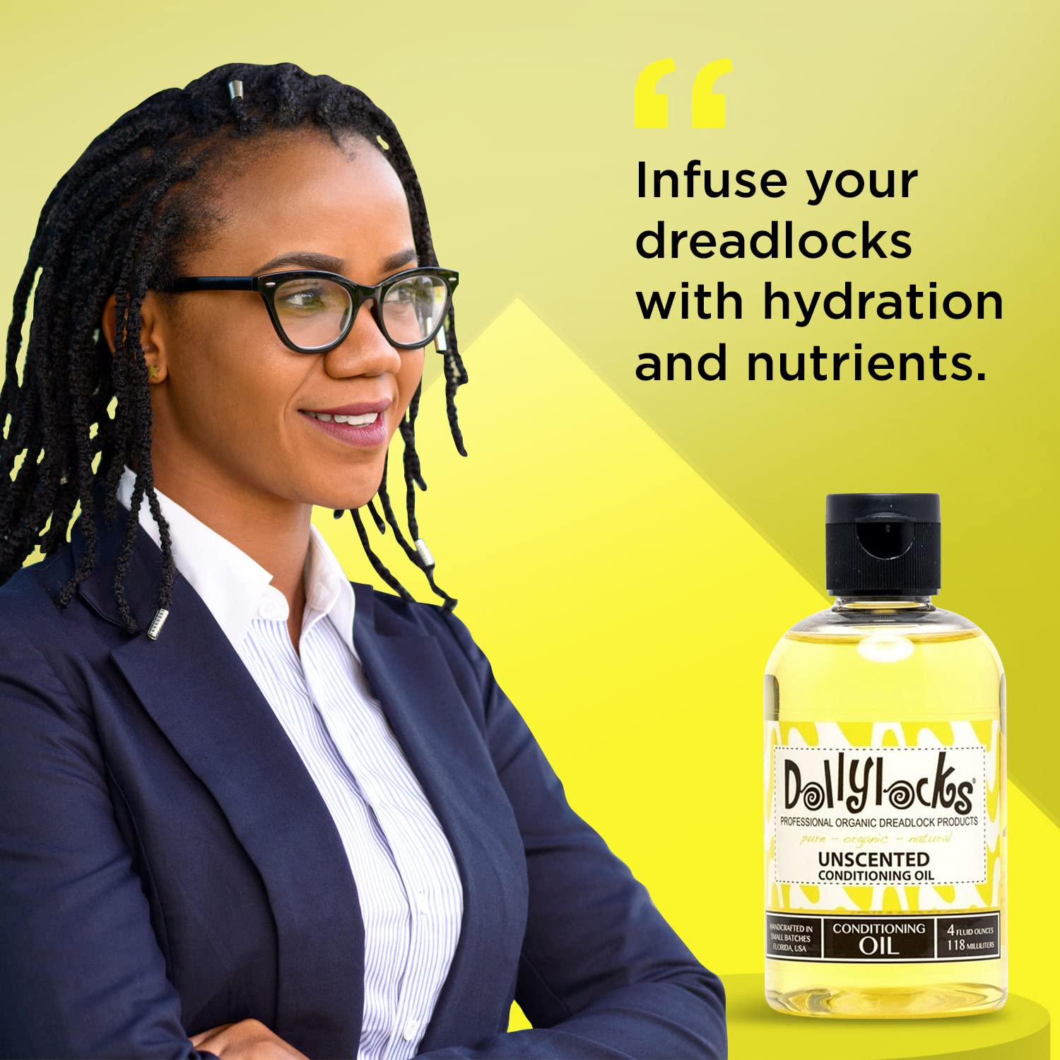 Dollylocks 4oz Unscented Dreadlock Conditioning Oil by Dollylocks Professional Organic Dreadlock Products