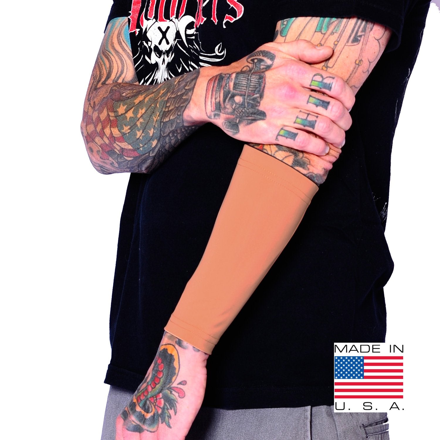 Tat2X Ink Armor Premium Forearm 9 Tattoo Cover Up Sleeve - No Slip Gripper - U.S. Made (Single Forearm Tattoo Cover up Sleeve)