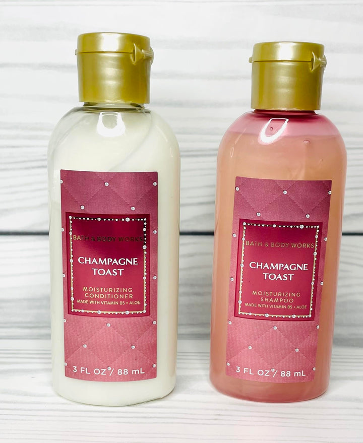 Bath and Body Works Champagne Toast Travel Size Shampoo and Conditioner Set of 2