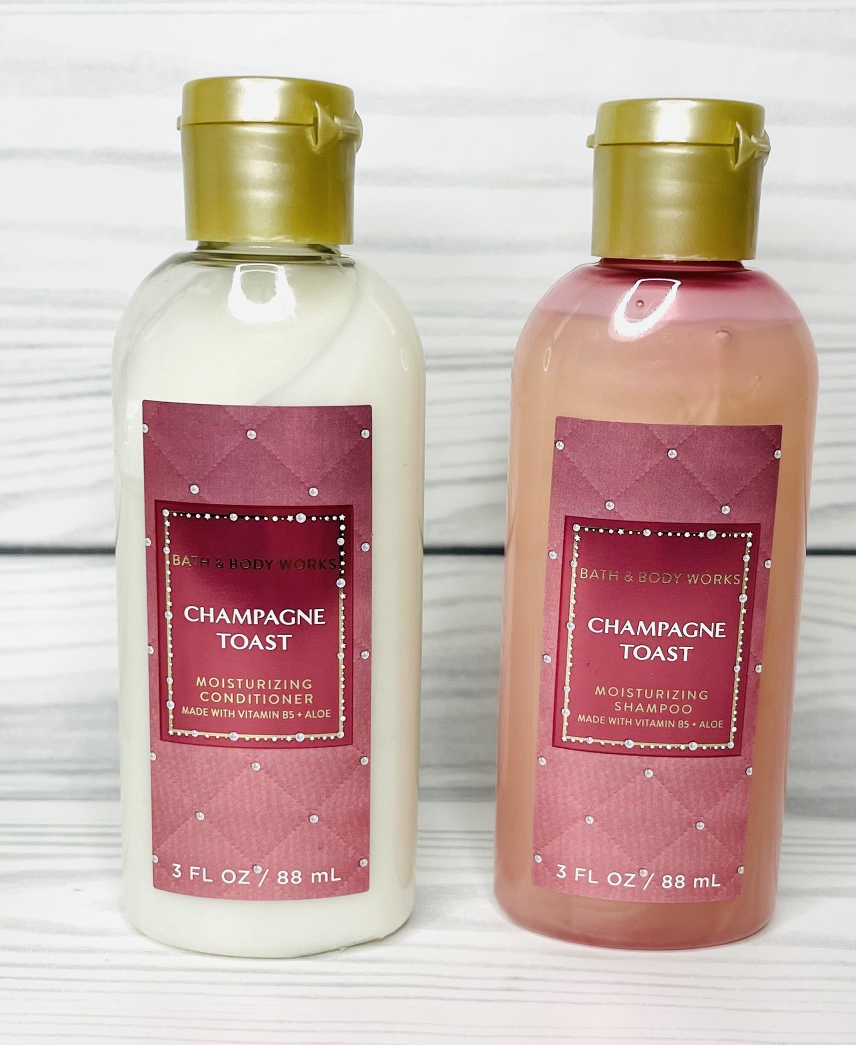 Bath and Body Works Champagne Toast Travel Size Shampoo and Conditioner Set of 2
