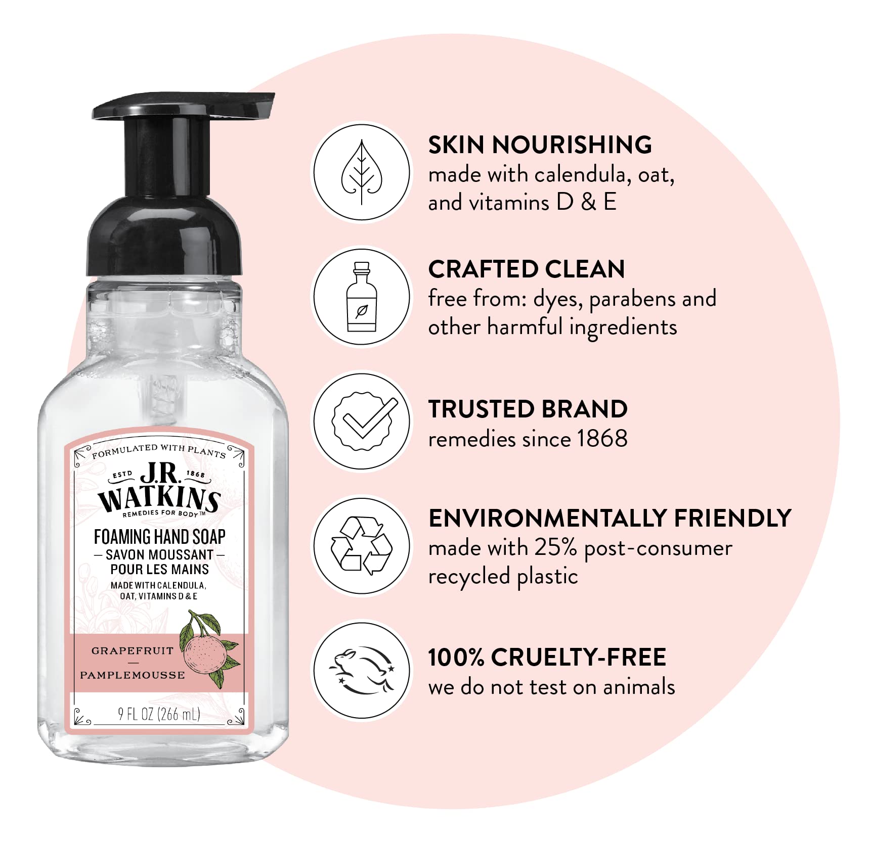 J R Watkins Foaming Grapefruit Hand Soap(9 Oz)