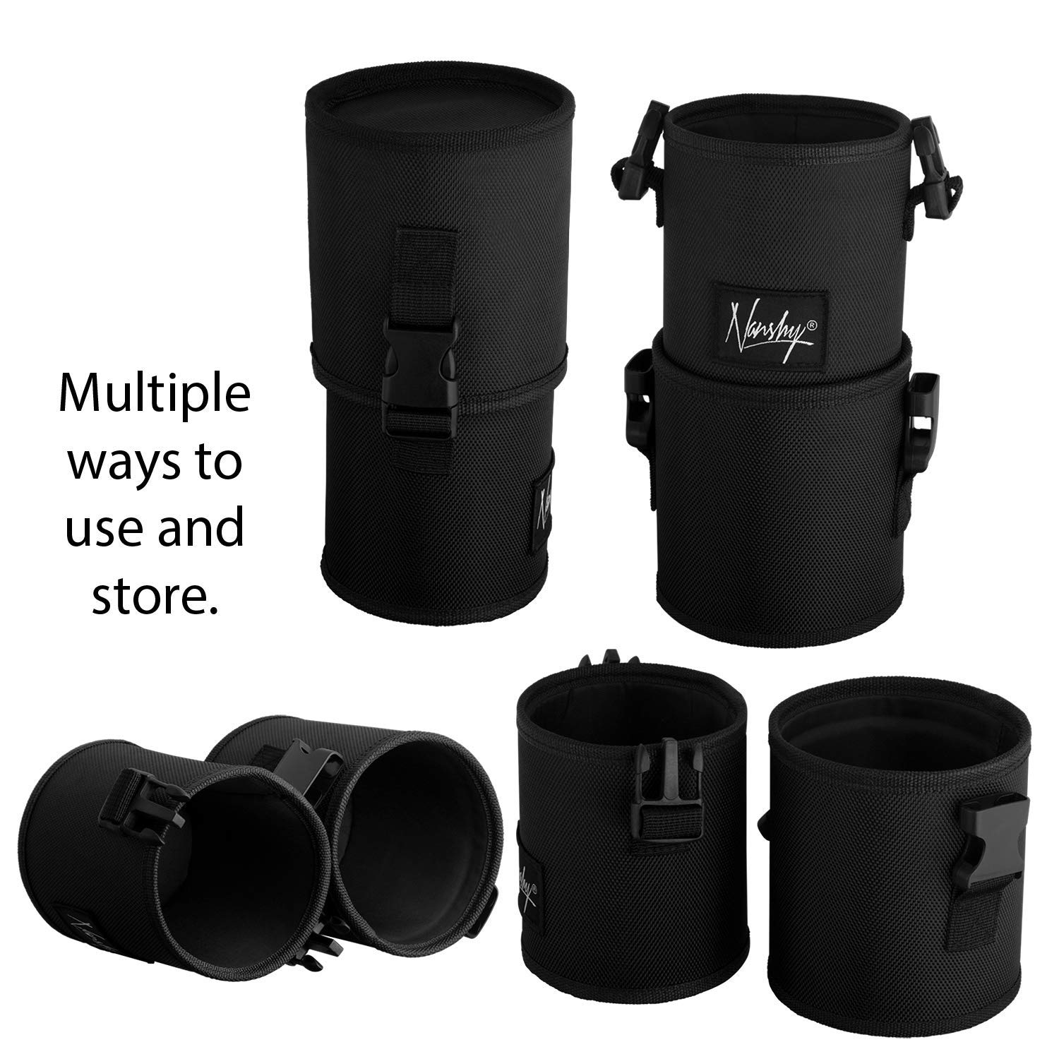 Nanshy Makeup Brush Holder Tube Pouch Bag Stand Up Cosmetic Case