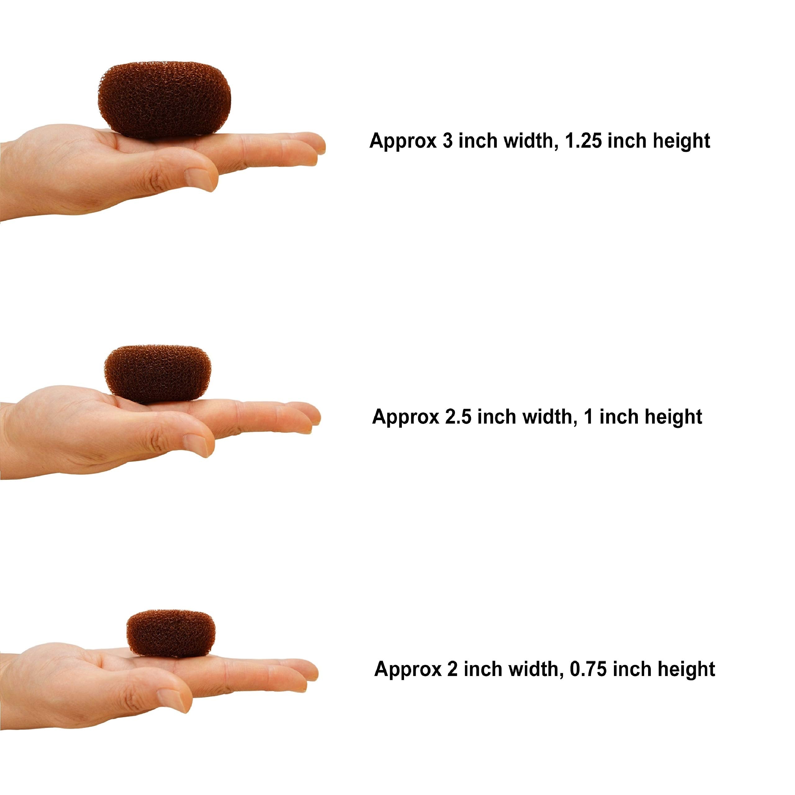 Beaute Galleria - Bundle 3 Pieces Mini Hair Donut Ring Style Bun Maker for Kids Brown Color