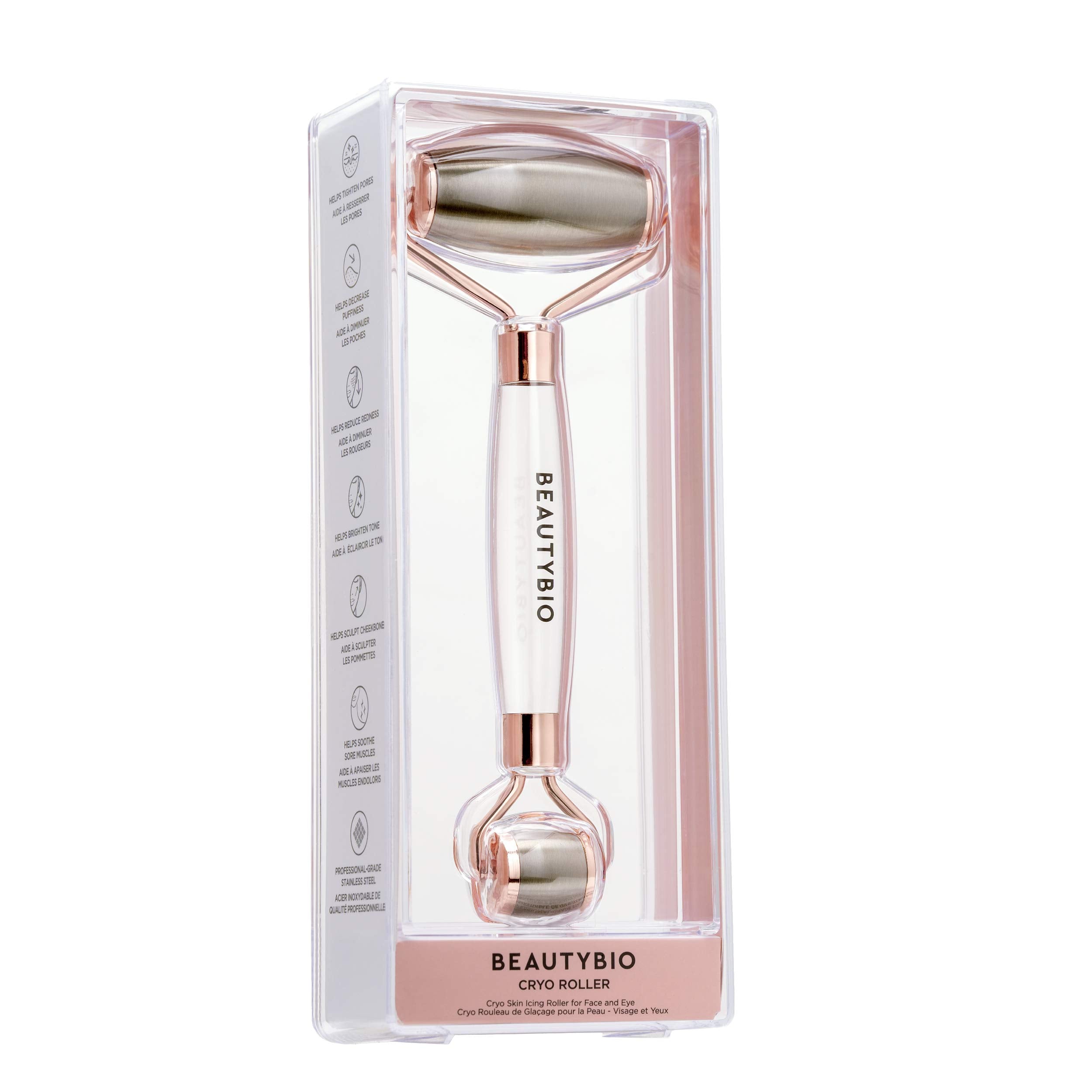 BeautyBio GloPRO Cryo Roller Duo: Skin Icing Attachment Head For Eyes, Face and Body