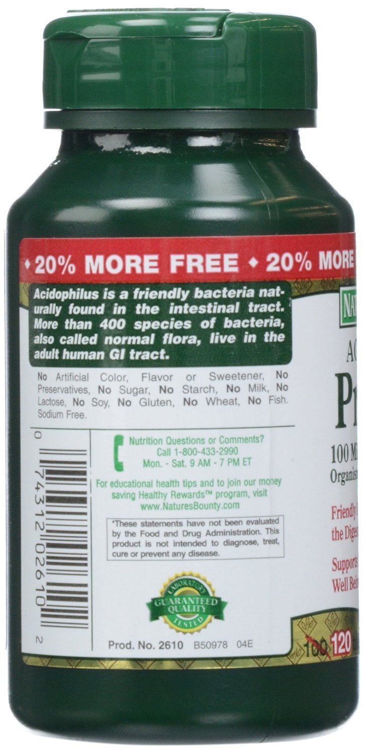 Nature's Bounty Acidophilus Probiotic , 120 Count (Pack of 3)