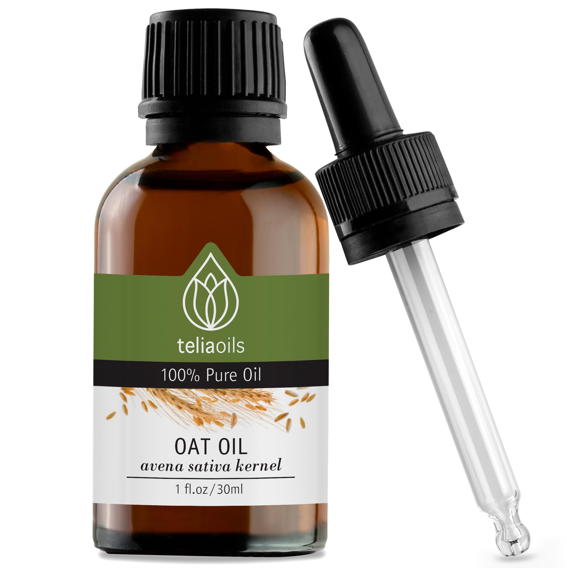 Teliaoils Oat Oil – Avena Sativa Kernel Oil – 100% Pure, Non-GMO, Vegan, Cold-Pressed, Soothing and Hydrating for Natural Skin and Hair Care 1 fl oz