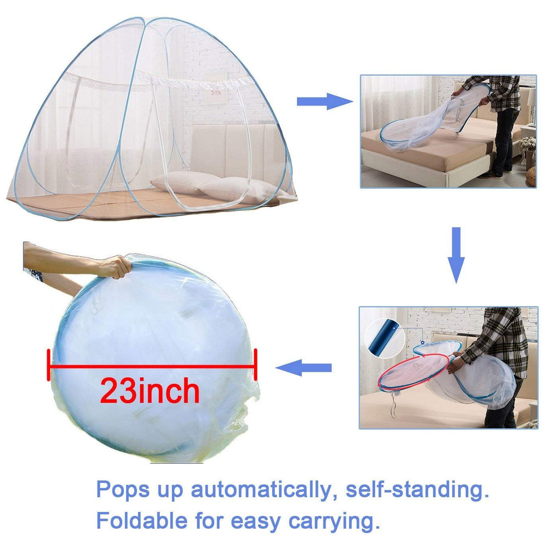 NICE PURCHASE New Portable Folding Mosquito Net Tent Freestand Bed 1 or 2 Openings (1.5m)