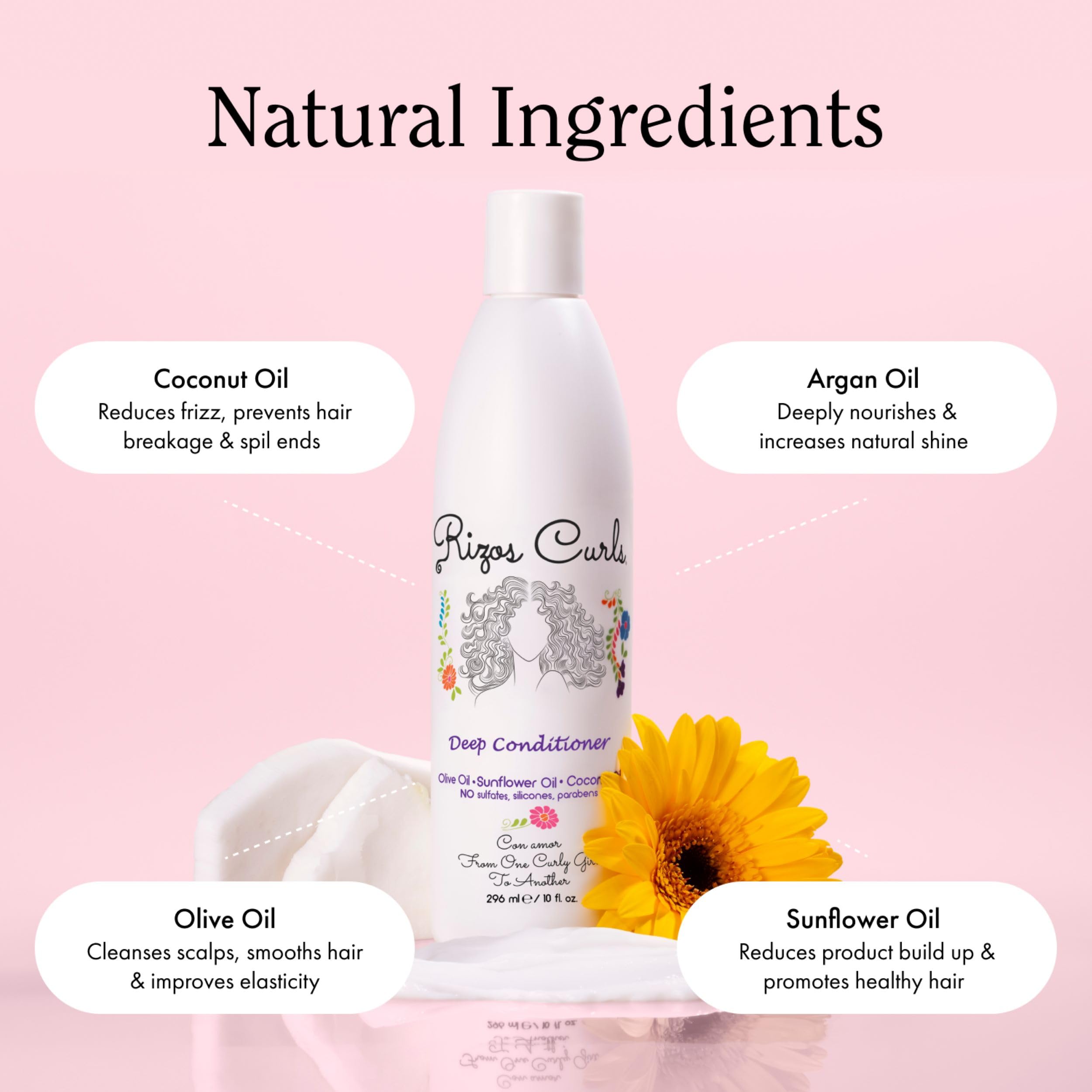 Rizos Curls Curly Hair Define Bundle Set One Hydrating Shampoo One Deep Conditioner And One Defining Cream Latina Hair Care Products