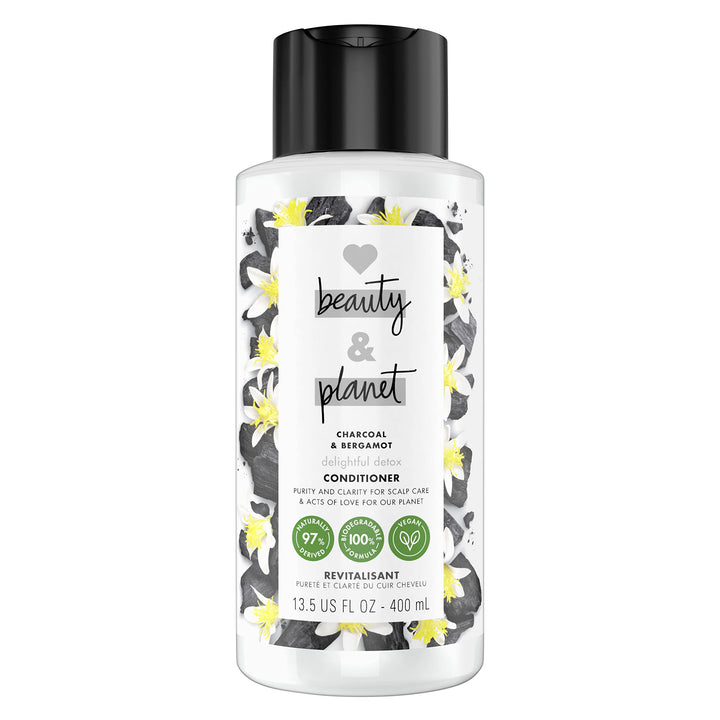 Love Beauty And Planet Cleansing Conditioner Delightful Detox for Cleansed Hair Charcoal & Bergamot Vegan, Paraben-free, Silicone-free, Cruelty-free Clarifying Conditioner 13.5 oz