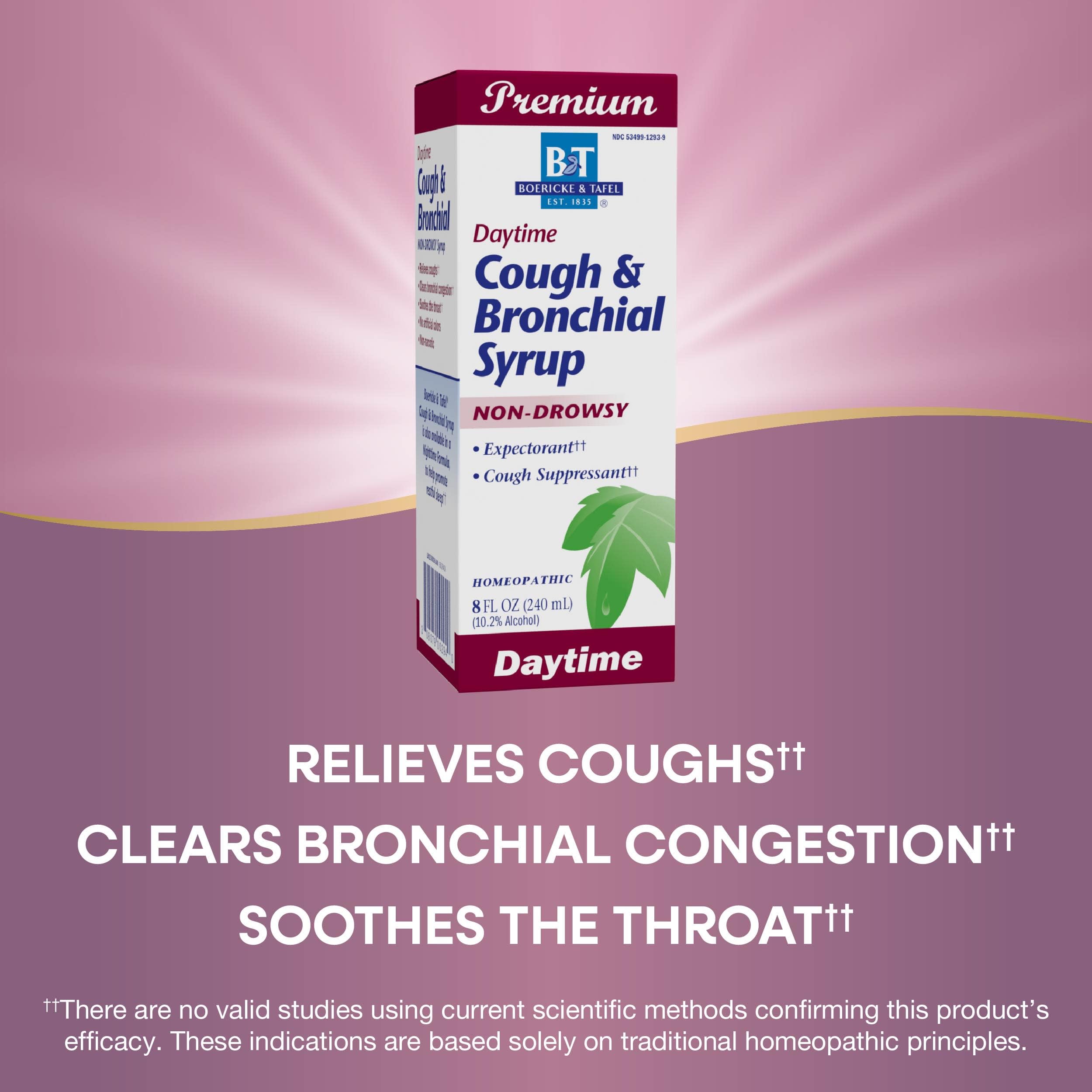 Nature's Way Boericke & Tafel Daytime Cough & Bronchial Syrup, Cough Suppressant & Expectorant, Non-Drowsy, 8 Fl. Oz