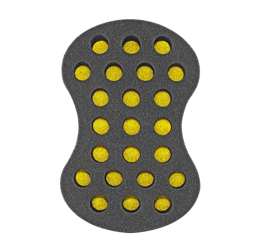 New Oval Double Side Two in One, Big and Small Holes The Original NuDred Twist Hair Sponge Afro Braid Style Dreadlock Coils Wave Hair Curl Sponge Brush (Black)