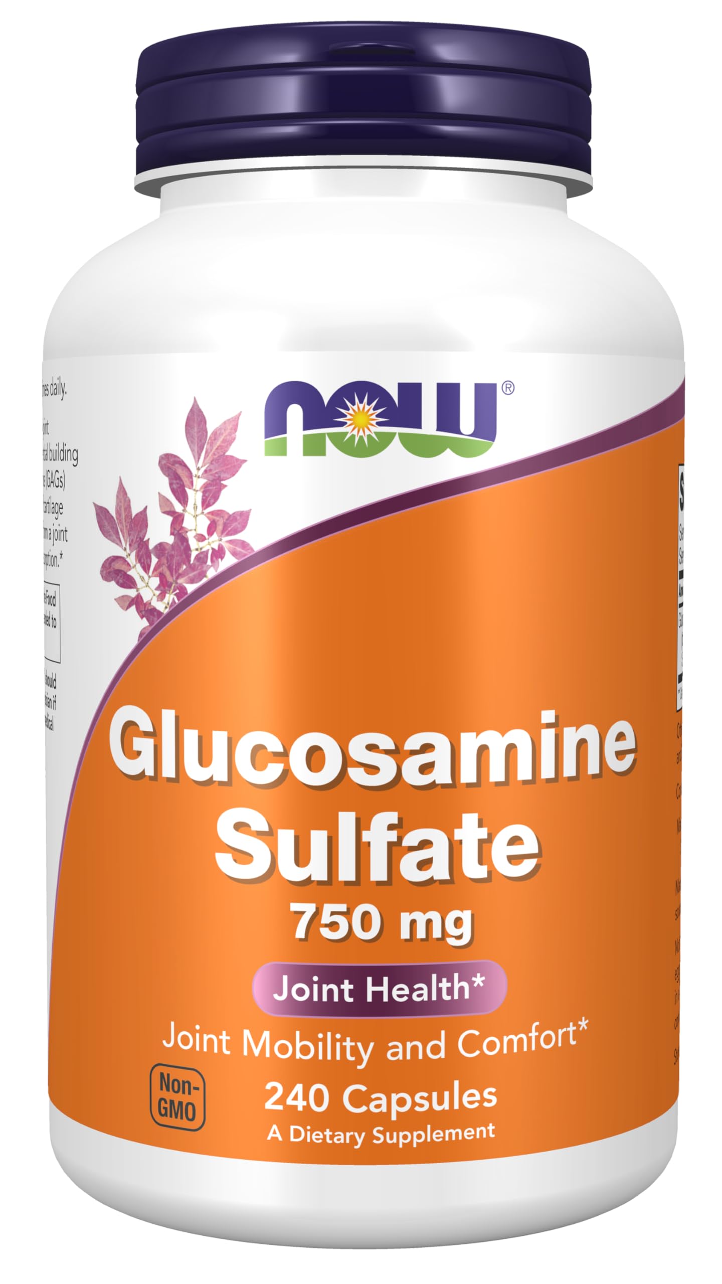 NOW Foods Supplements, Glucosamine Sulfate 750 mg, with UL Dietary Supplement Certification, 240 Veg Capsules