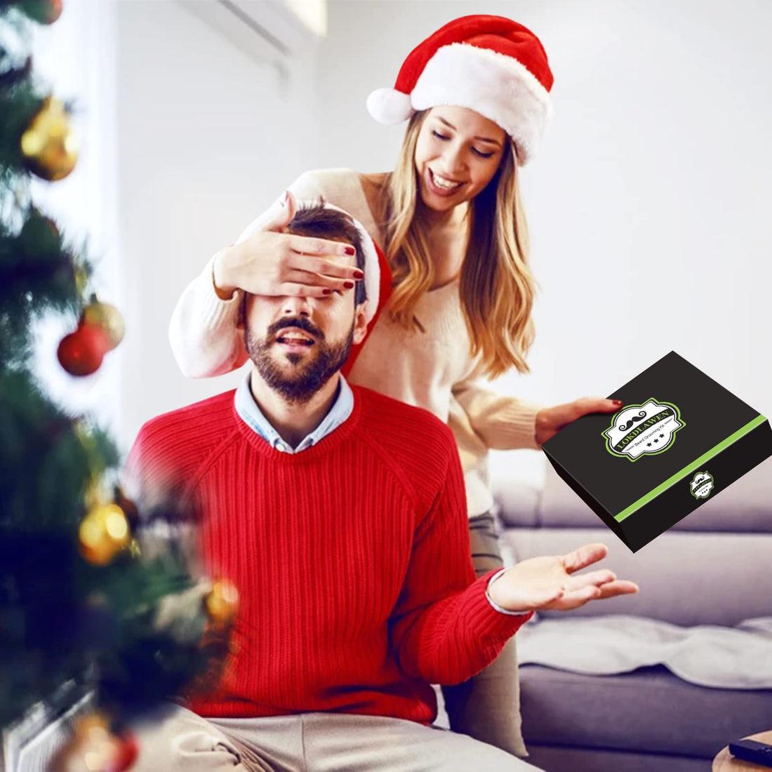 LOKDLAWEN Beard Kit for Men with Beard Wash, Beard Conditioner, Beard Oil, Beard Balm, Brush, Comb, Scissors, Storage Bag, Gifts for Men Dad Husband Boyfriend