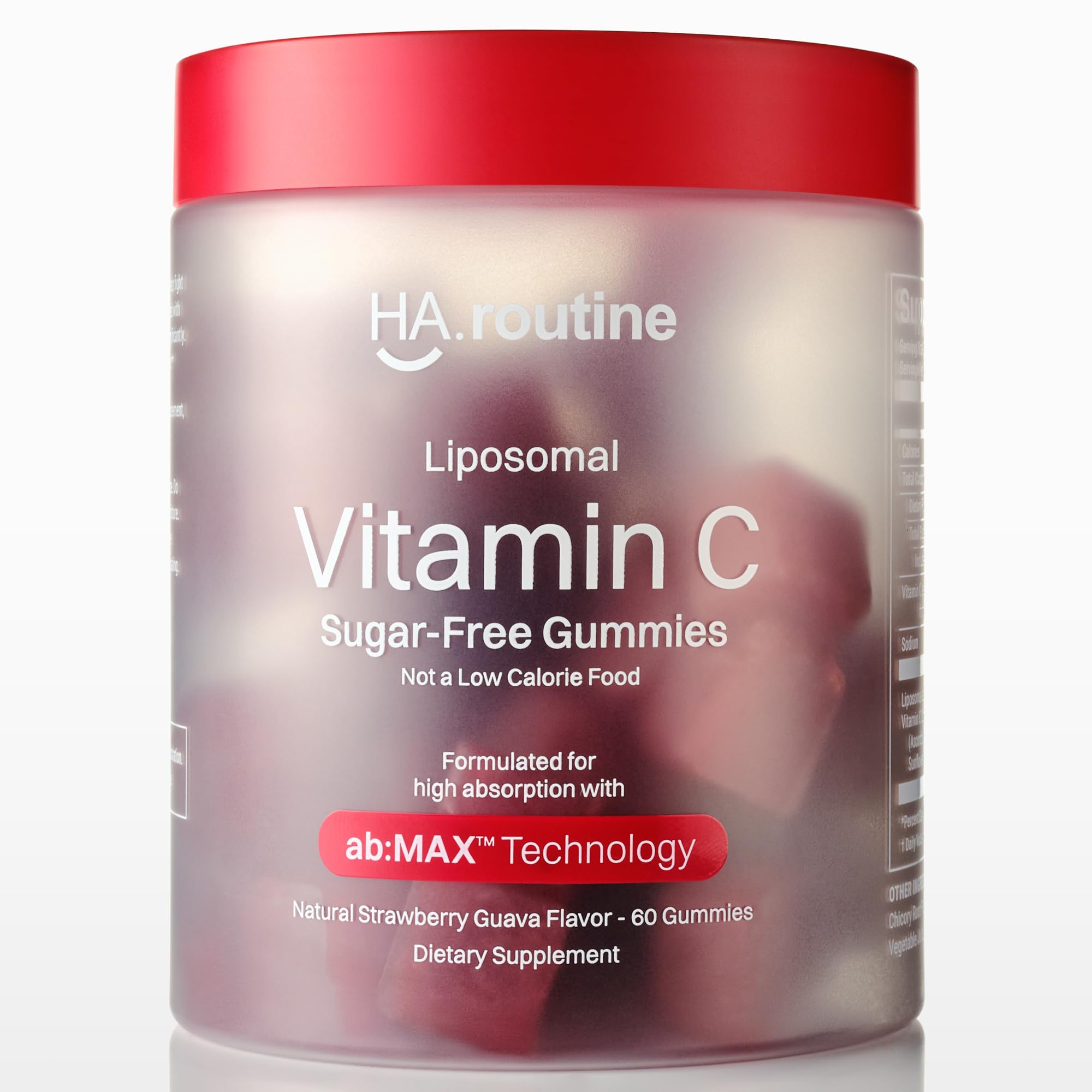 Haroutine Liposomal Vitamin C Sugar-Free Gummies - 500mg, 60 Gummies, 30 Servings, Immunity Booster, Collagen Support, Antioxidant, Eco-Friendly Jar- Strawberry Guava Flavor