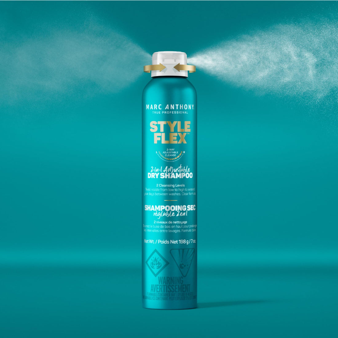 Marc Anthony Dry Shampoo for Women & Men, Style Flex 2-in-1 Adjustable Spray - 2 Cleaning Levels Dry Shampoo for Refreshed, Well-Groomed Hair Between Washes - All Hair Colors, 7 oz