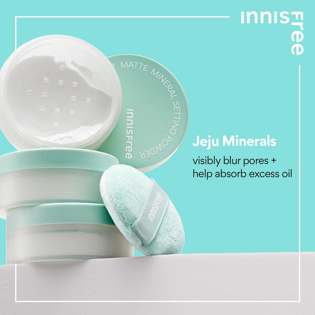 innisfree No-Sebum Matte Mineral Setting Powder, Korean Makeup, Blurring Loose Powder, Fragrance Free, Translucent