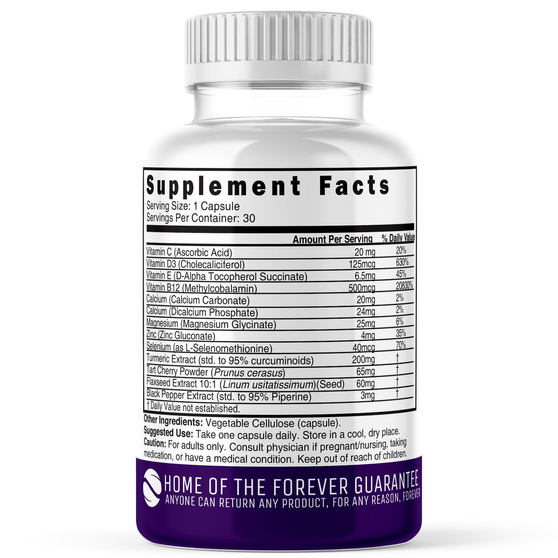 Nature's Fusions LupuEase Lupus Relief Products Multivitamin Supplements - Vitamin C, D3, E, B12, Turmeric Curcumin Extract (std. 95% curcuminoids) - Omega 3 Fatty Acids - 30 Day Supply - 400mg