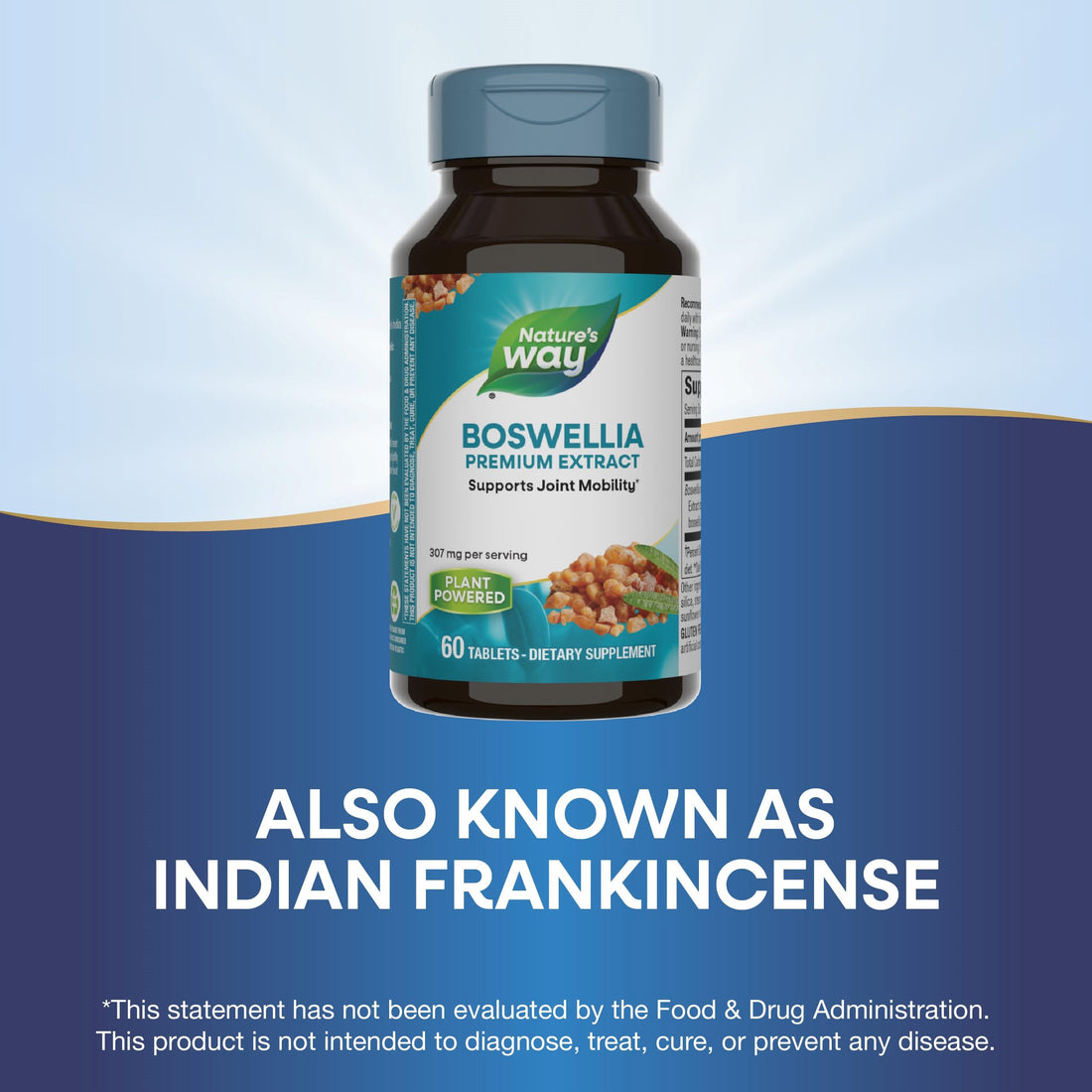 Nature's Way Boswellia Premium Extract, Supports Joint Mobility*, 307 mg Boswellia serrata Extract per Serving, Frankincense Supplement, Gluten Free & Vegan - 60 Tablets (Packaging May Vary) - 2 Pack