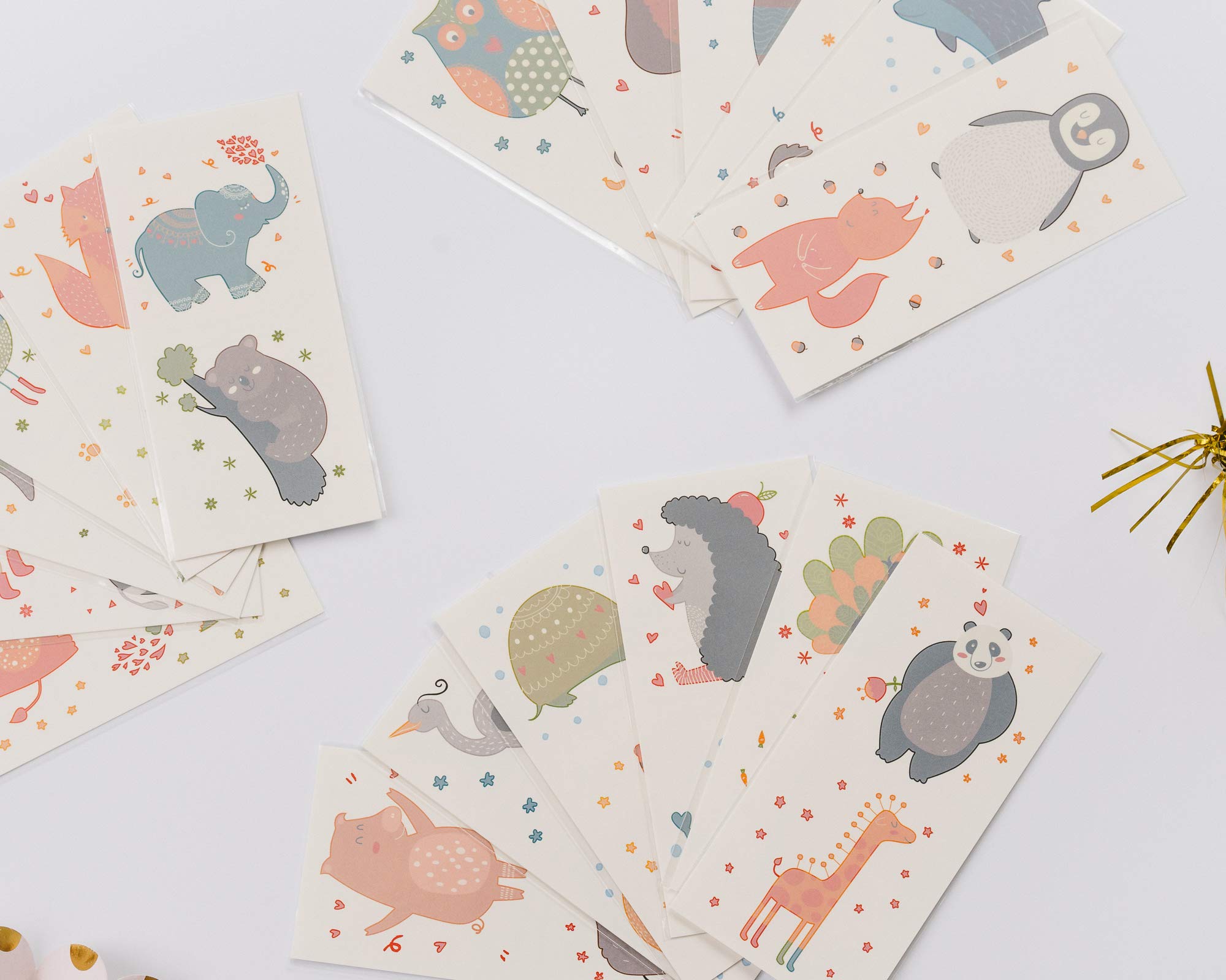 PapaKit Cute Zoo Animals 36 Temporary Fake Tattoo Set, 18 Individually Wrapped Sheets | Kids Girls & Boys Birthday Party Favor Gift Supply, Non-Toxic Food Grade Ingredients Safe Removable