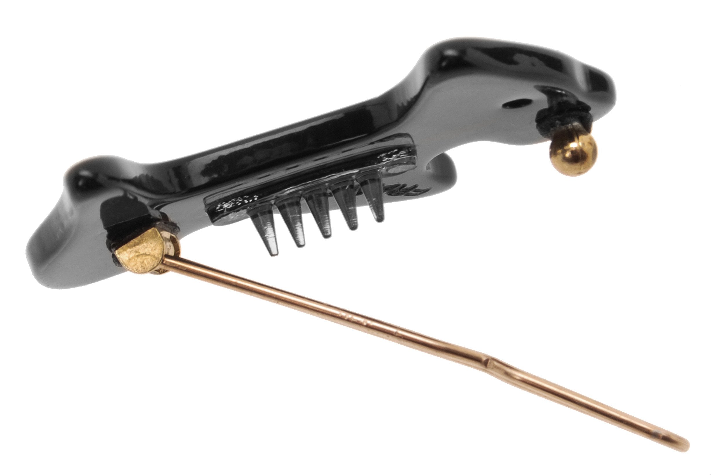 Black : France Luxe Mini Scotty Dog on Tige Boule Barrette - Black