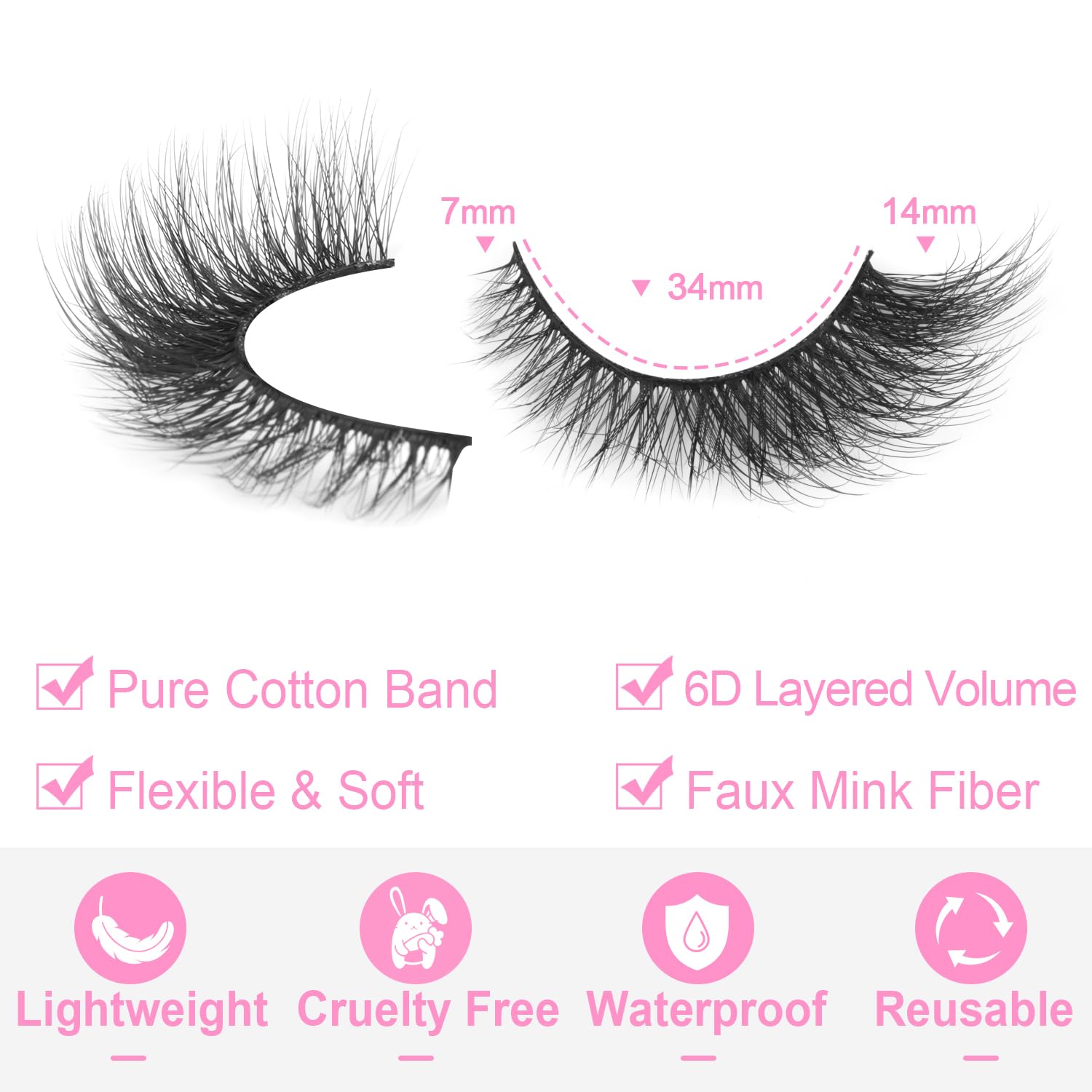 False Lashes Natural Look Faux Mink Eyelashes Wispy Fox Eye Lashes That Look Like Extensions 3D Mink Lashes Natural Strip Lashes Pack by Kiromiro 14 Pairs