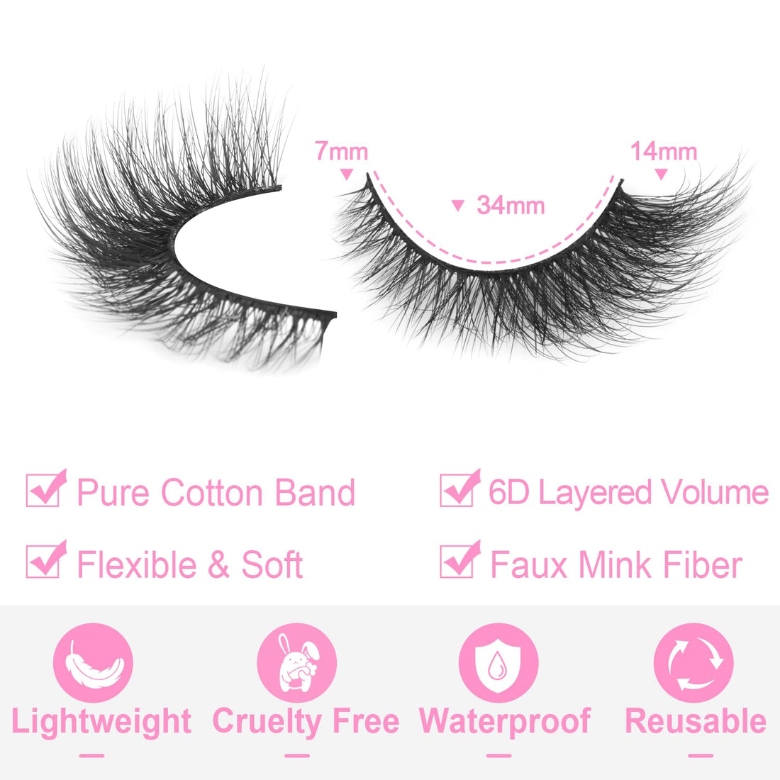 False Lashes Natural Look Faux Mink Eyelashes Wispy Fox Eye Lashes That Look Like Extensions 3D Mink Lashes Natural Strip Lashes Pack by Kiromiro 14 Pairs