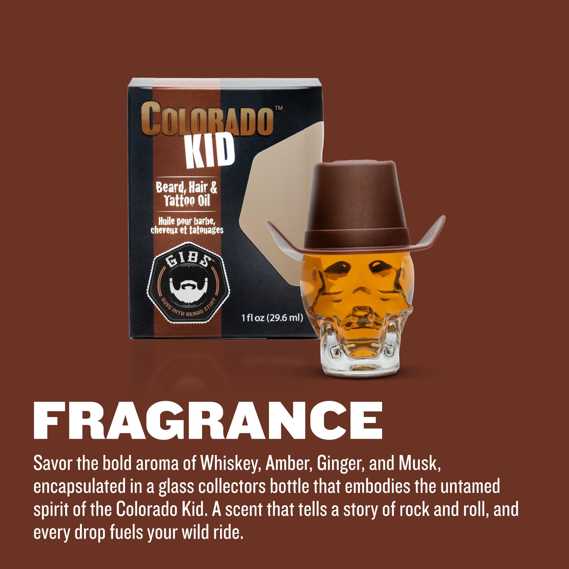 GIBS Grooming Colorado Kid Beard Hair & Tattoo Oil, 1 fl. oz.