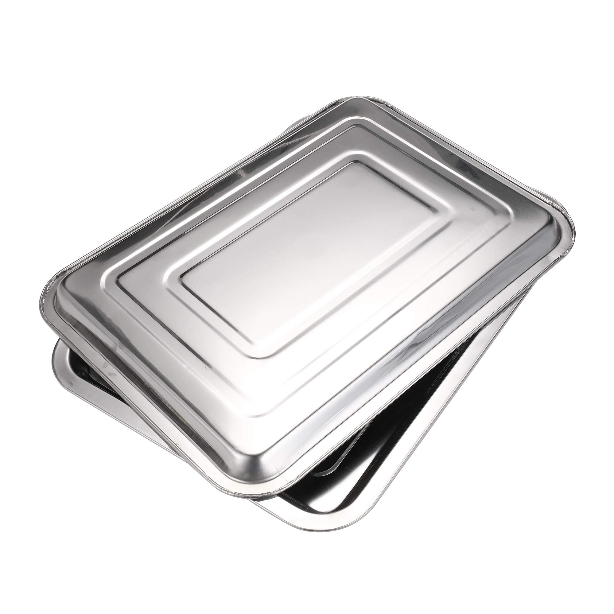 Tattoo Stainless Steel Tray,New Star Tattoo 3 Pack Stainless Steel Tattoo Trays 13 1/2 x 10 Dental Body Piercing Instrument Tool Flat for Tattoo Supplies