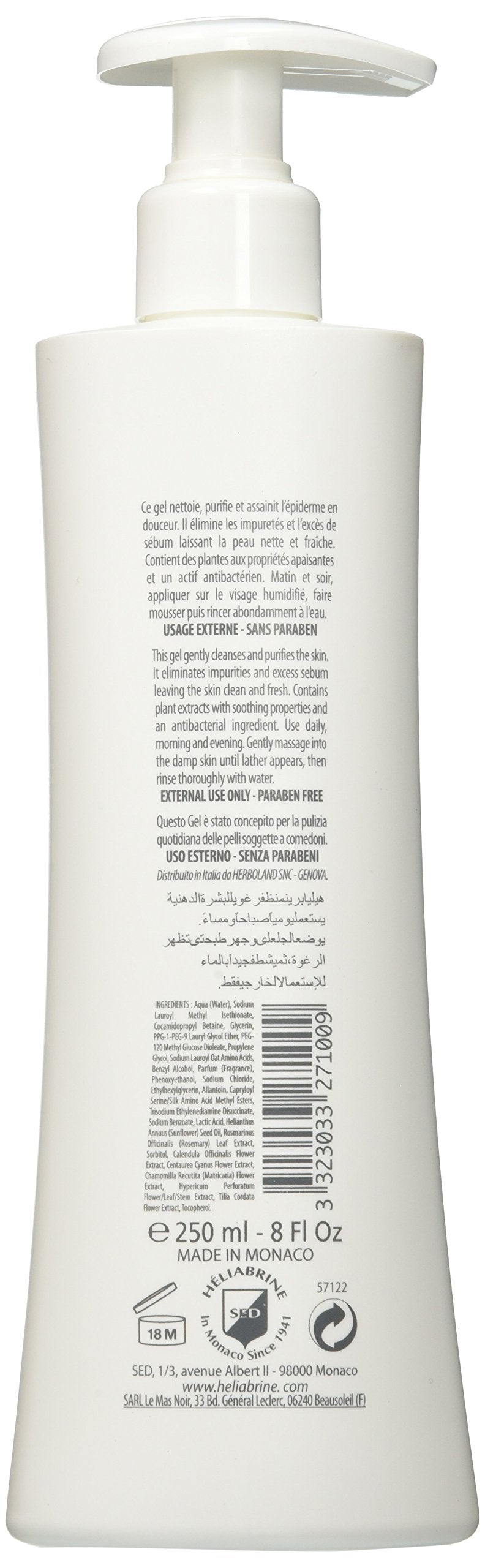 Heliabrine HA Cleansing Lather Gel for Oily Skin, 9.44 Ounce