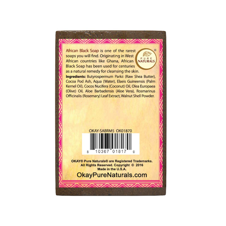 OKAY | African Black Soap with Rosemary | For All Skin Types | Cleanses and Exfoliates | Nourishes and Heals | Free of Sulfate, Silicone & Paraben | 5.5 oz
