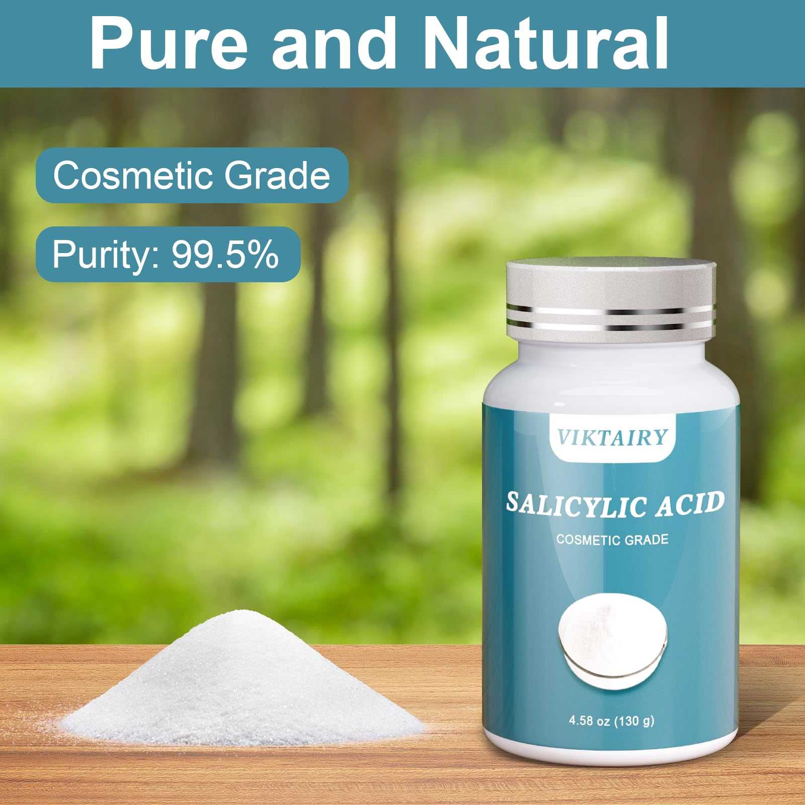 Pure Salicylic Acid Powder (8 oz), Cosmetic Grade Original Ingredients with no Additives, BHA Exfoliant for DIY Cleanser, Toner, Shampoo, Body Wash, Lotion
