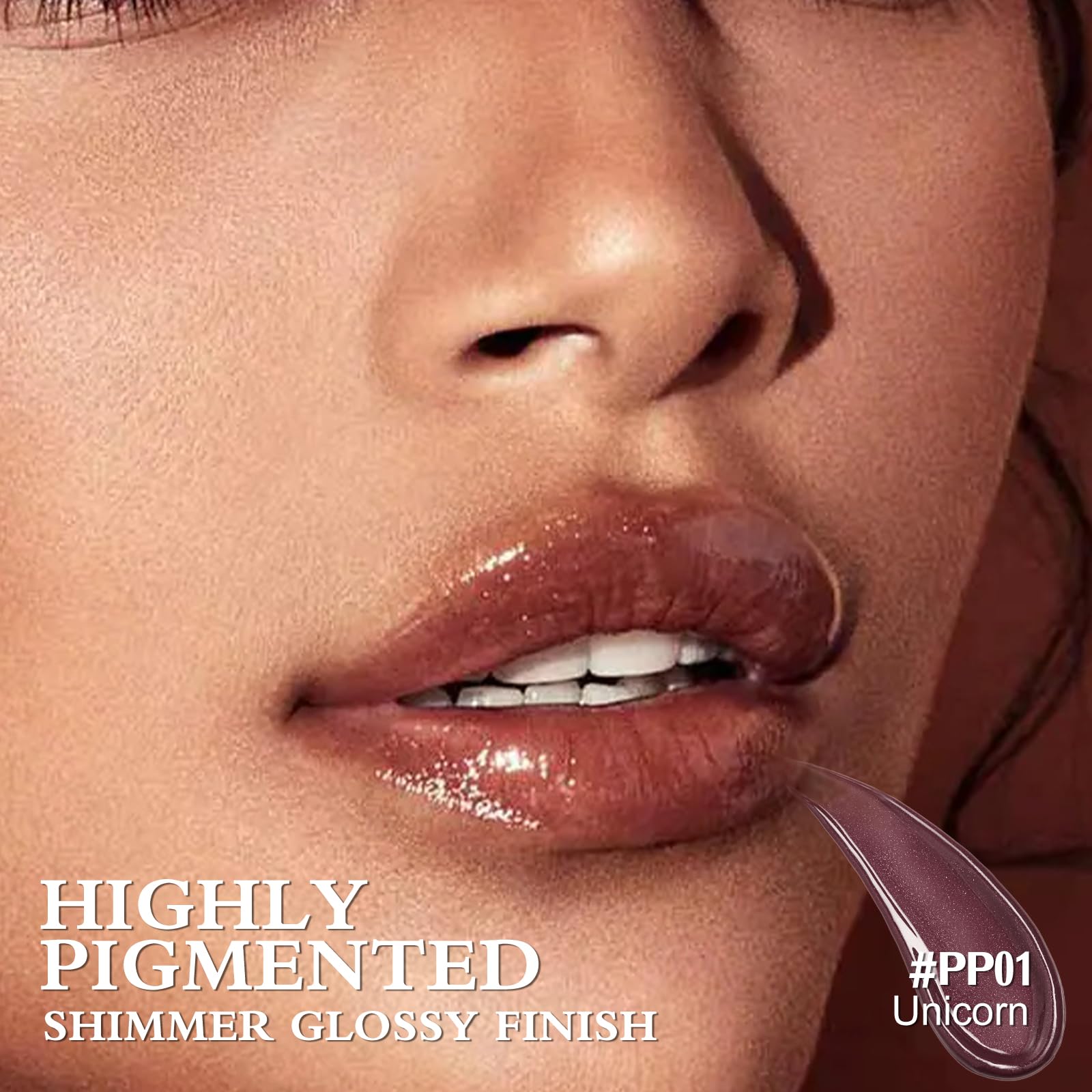 FOCALLURE Shimmer Lipstick,Moisturizing Plumping Lip Gloss,Shimmery Glossy Finish,Hydrating,Long Lasting,Non-Stick Cup Lip Makeup,High Shine for Plumper Looking Lips,Unicorn