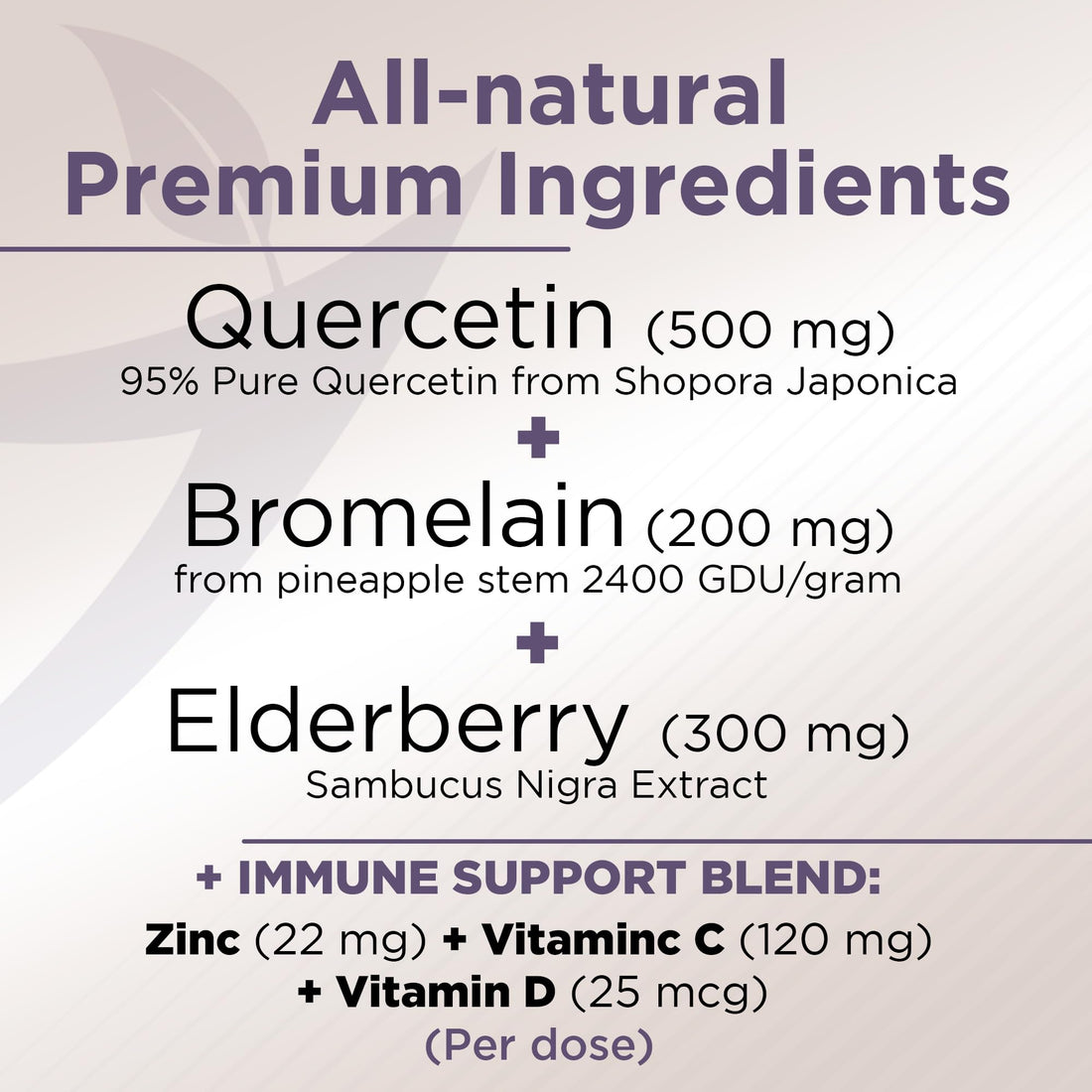 Gade Nutrition Quercetin with Bromelain & Elderberry | Quercetin with Vitamin C and Zinc | Zinc Quercetin 500mg with Vitamin D3 | Daily Immune Support Supplement - 2 Months Supply
