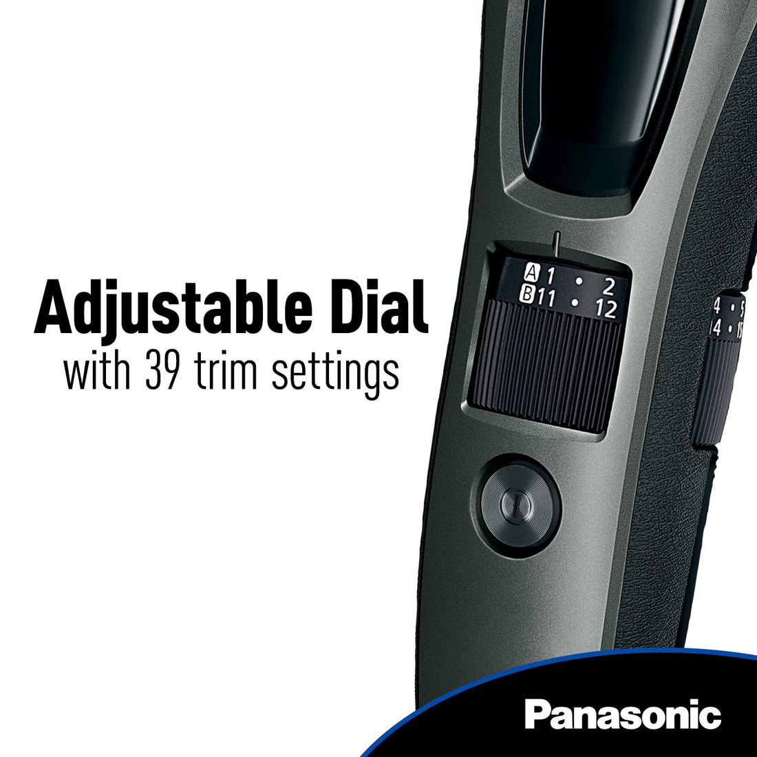 Panasonic Hair and Beard Trimmer, Men's, with 39 Adjustable Trim Settings and Two Comb Attachments for Beard and Hair, Corded or Cordless Operation, ER-GB60-K