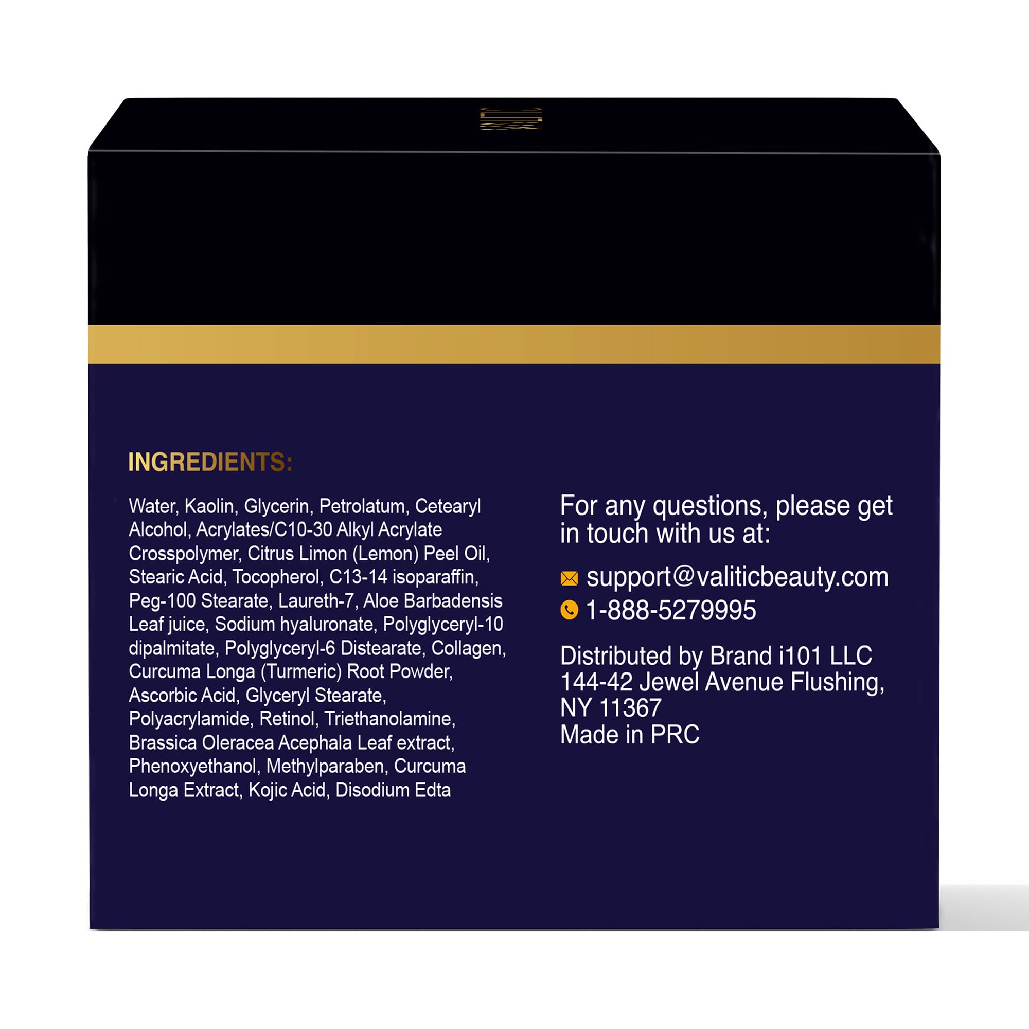 VALITIC Vitamin C & Turmeric Clay Mask - Dark Spot Corrector with Kojic Acid, Hyaluronic Acid & Retinol - Skin Care Routine for Minimizing Pores & Blackheads - with Applicator Brush - 100g