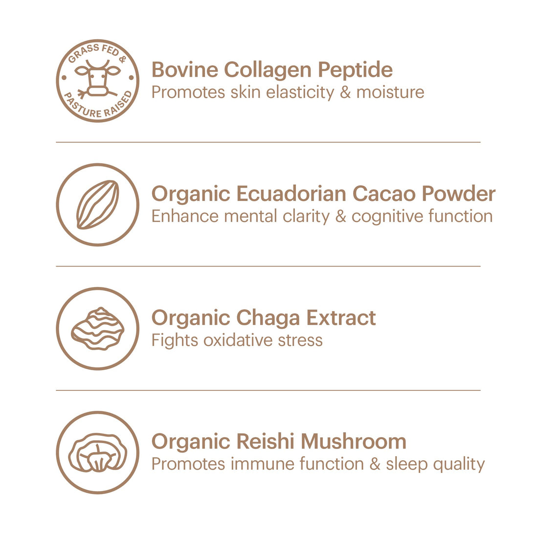 Wellthy Collagen Superfood Powder, Fights Stress & Fatigue, Cacao, Mushroom Powder - Organic Chaga & Reishi Extracts, Certified Organic Matcha, Allergen-Free & Non-GMO