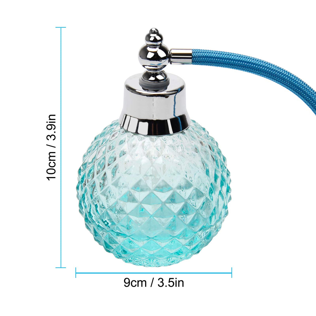 Coolrunner Crystal Art Vintage Style Refillable Perfume Atomizer Long Spray Bottle 100ml (Blue)