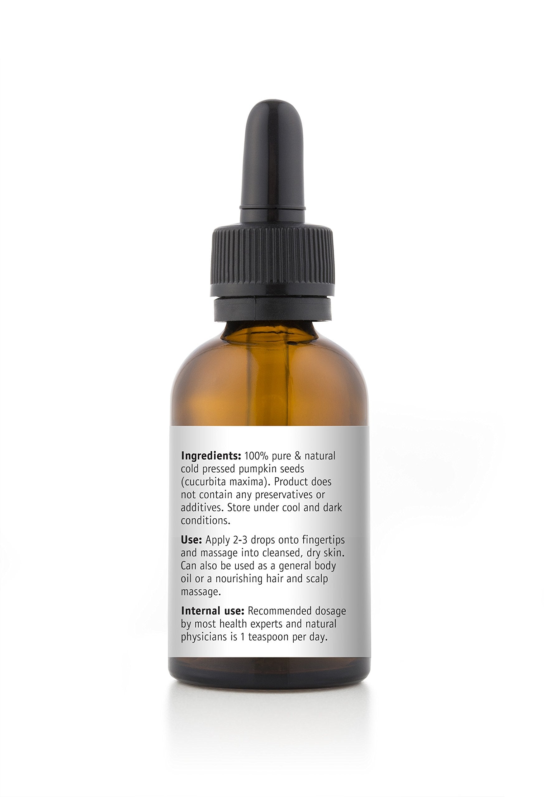 Teliaoils Pumpkin Seed Oil - 100% Pure Cold Pressed, Virgin. Emollient Oil Rich In Vitamins A, C, E And K And Zinc 1.7 Oz / 50 Ml