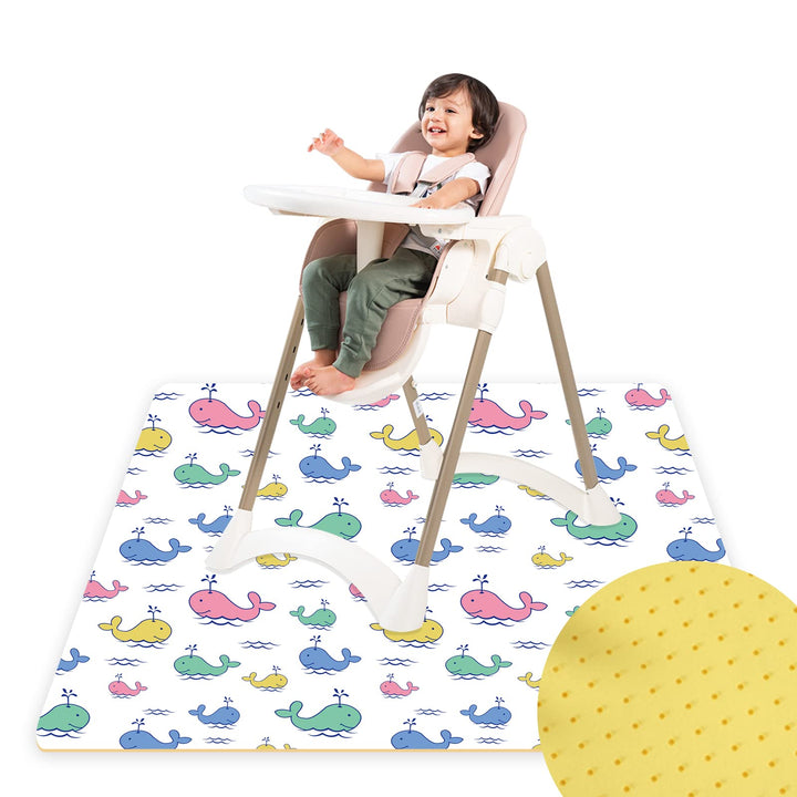 Larger Size 51x51inch Splat Mat for Under High Chair, ALYYDBG Washable Waterproof & Anti-Slip Floor Splash Mat, Baby High Chair Mat for Dropping Food