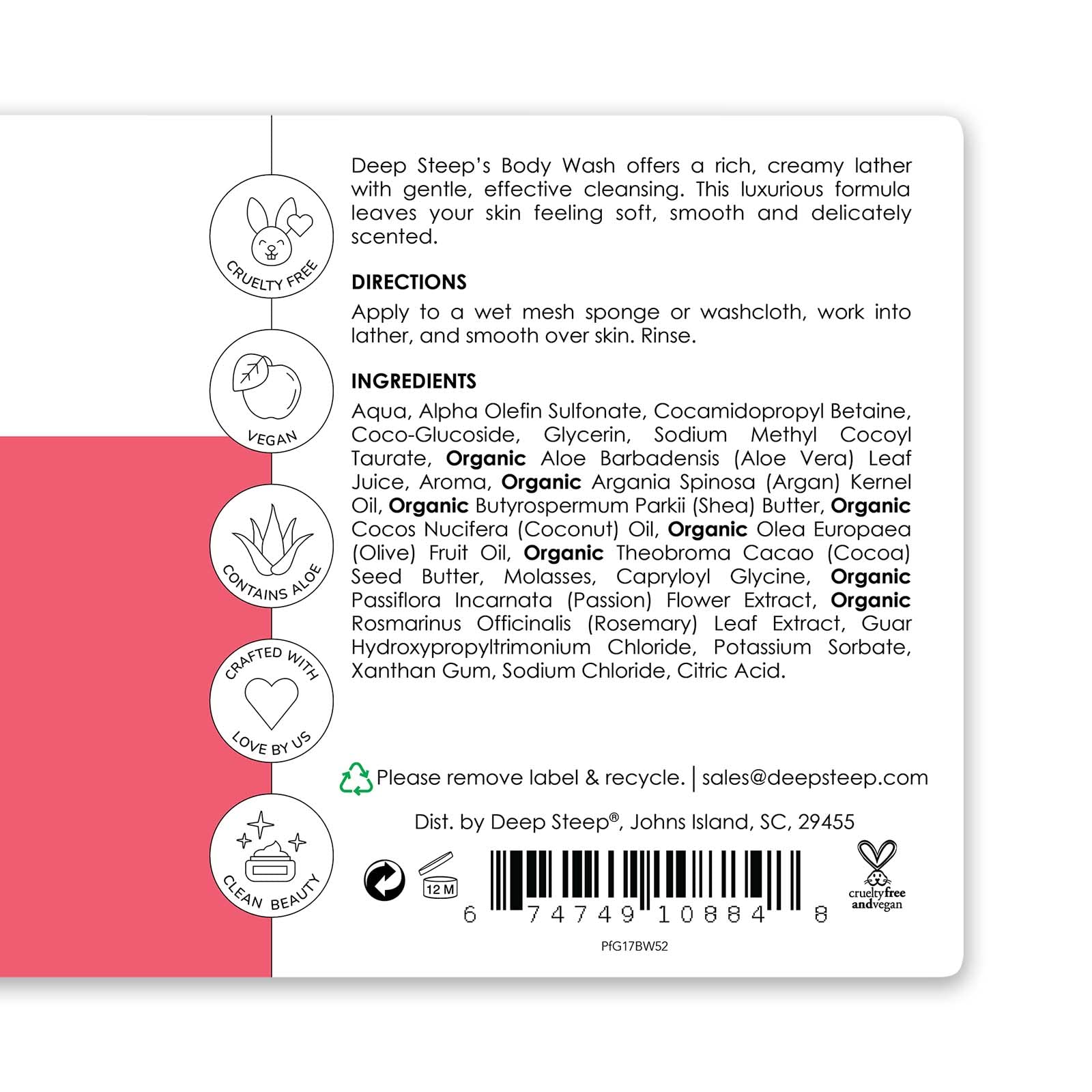 Deep Steep Argan Oil Body Wash, Passion Fruit Guava, 17 Ounce