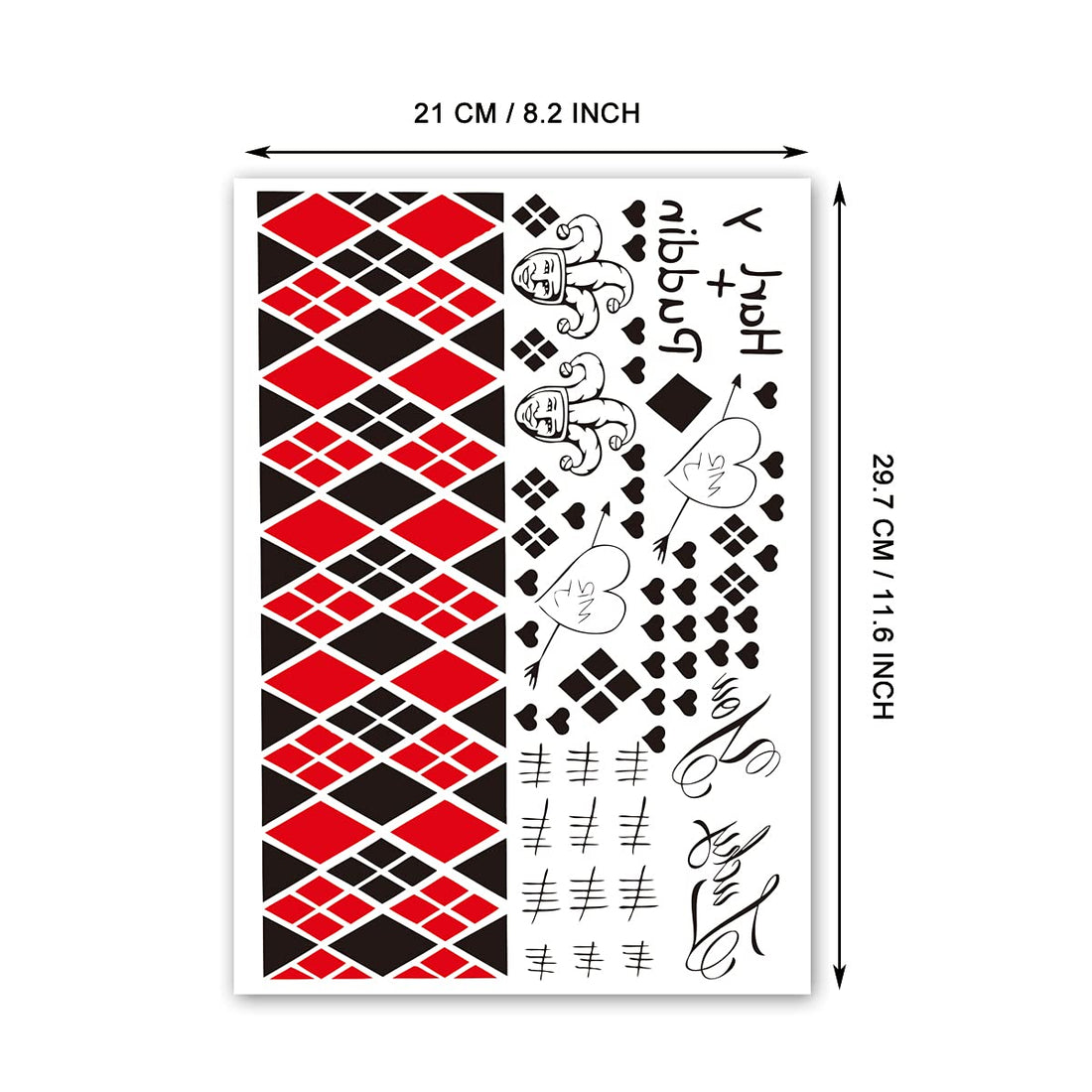 Kotbs 4 Sheets Halloween Temporary Tattoos for Women Men, Large Size 8.2' x 11.6' Fake Tattoos Waterproof Tattoo Stickers for Girls Boys Kids Halloween Costume Accessories and Parties