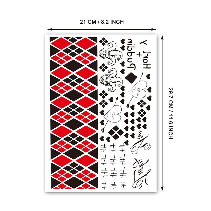 Kotbs 4 Sheets Halloween Temporary Tattoos for Women Men, Large Size 8.2' x 11.6' Fake Tattoos Waterproof Tattoo Stickers for Girls Boys Kids Halloween Costume Accessories and Parties