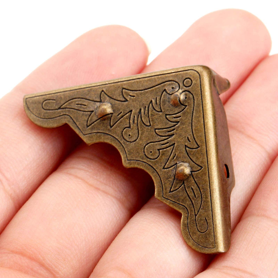 16Pcs Antique Brass Jewelry Box Corner Chest Corner Protector Guard Edge Cover-1.26x1.26x0.43